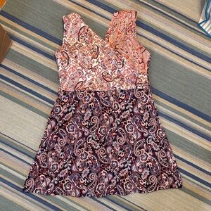 Lands' End Pink Paisley One Piece Swimsuit